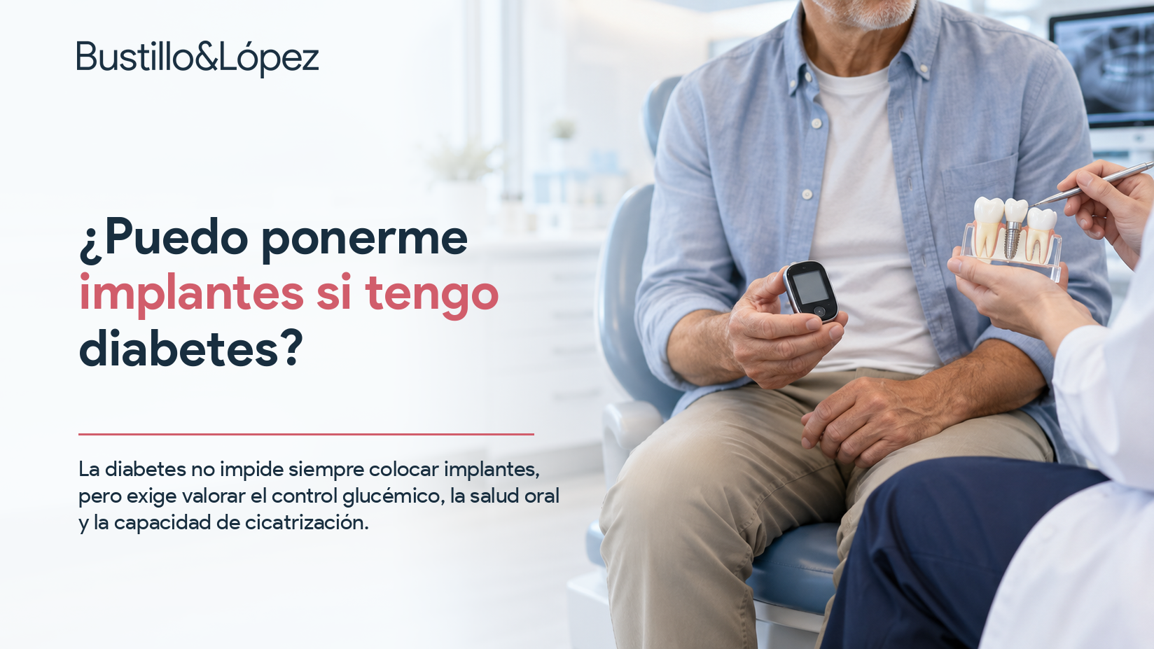 Paciente con diabetes en valoración para implantes dentales
