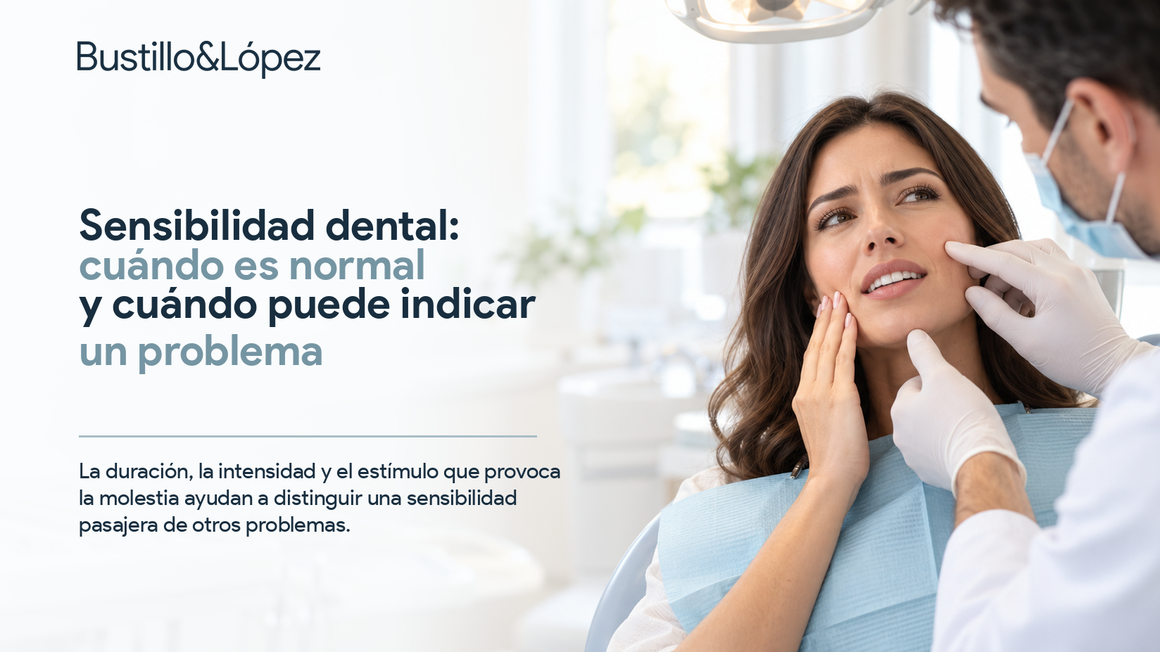 Paciente durante una valoración de sensibilidad dental